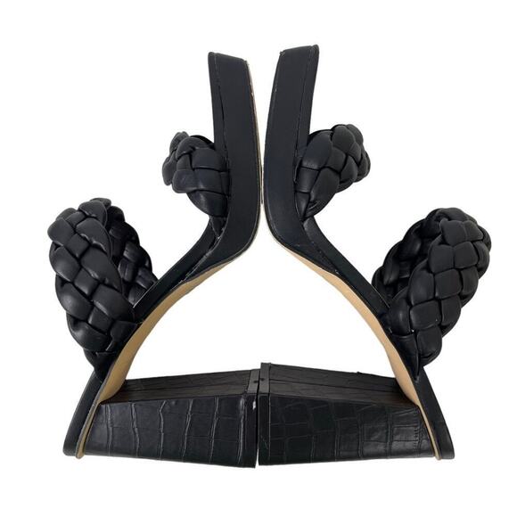 Sincerely Jules Black Platform Aurora Braided Straps Block Heel Sandals Size 10M - Picture 6 of 16